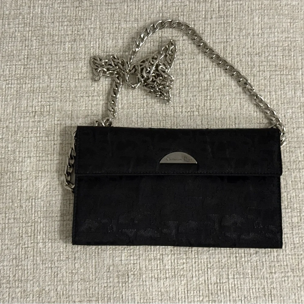 Vintage Christian Dior Trotter Canvas Long Wallet Black